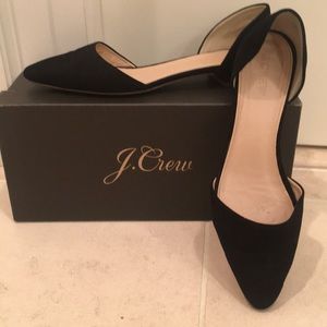 JCrew Black Suede D’Orsay Flats